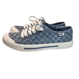 Rocket Dog Blue Checkered Canvas Lace Up Logo Comfort Sneakers Casual Low Top 8